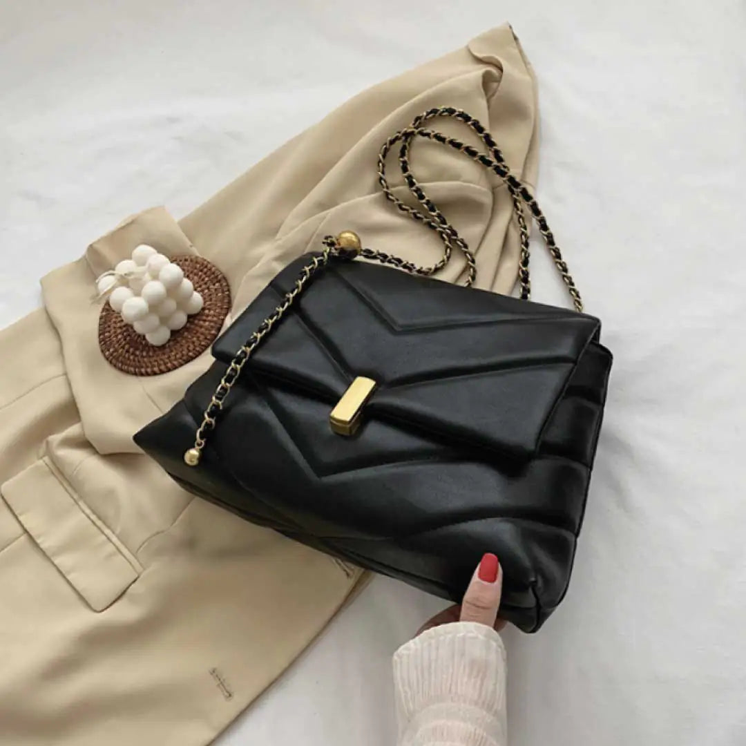 Chevron Quilted Bernie Shoulder Bag