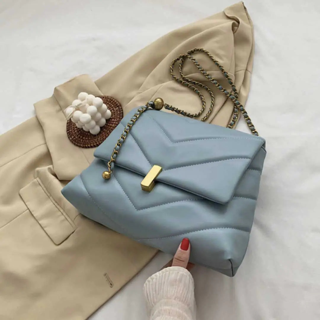 Chevron Quilted Bernie Shoulder Bag